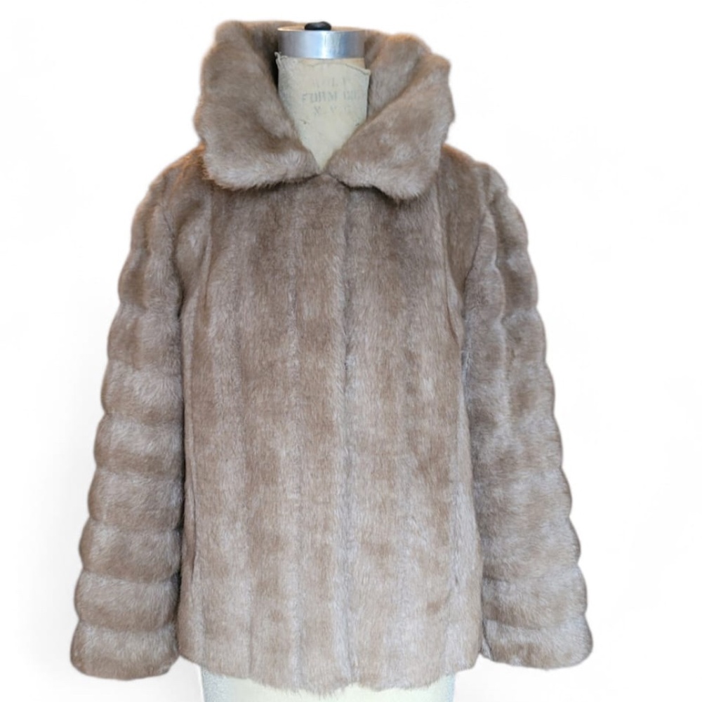 Vintage Vegan "Minkaleen" Boho-style ASTRAKA of ENGLAND Cropped Coat  (M)